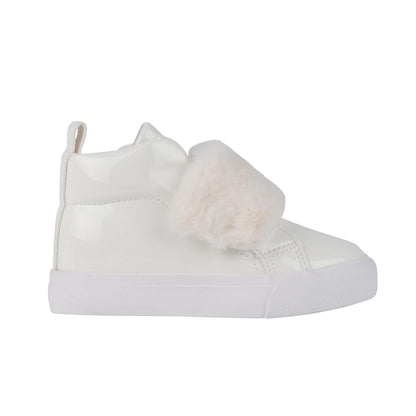 Little A, footwear, Little A - Faux fur strap high top, footwear, white