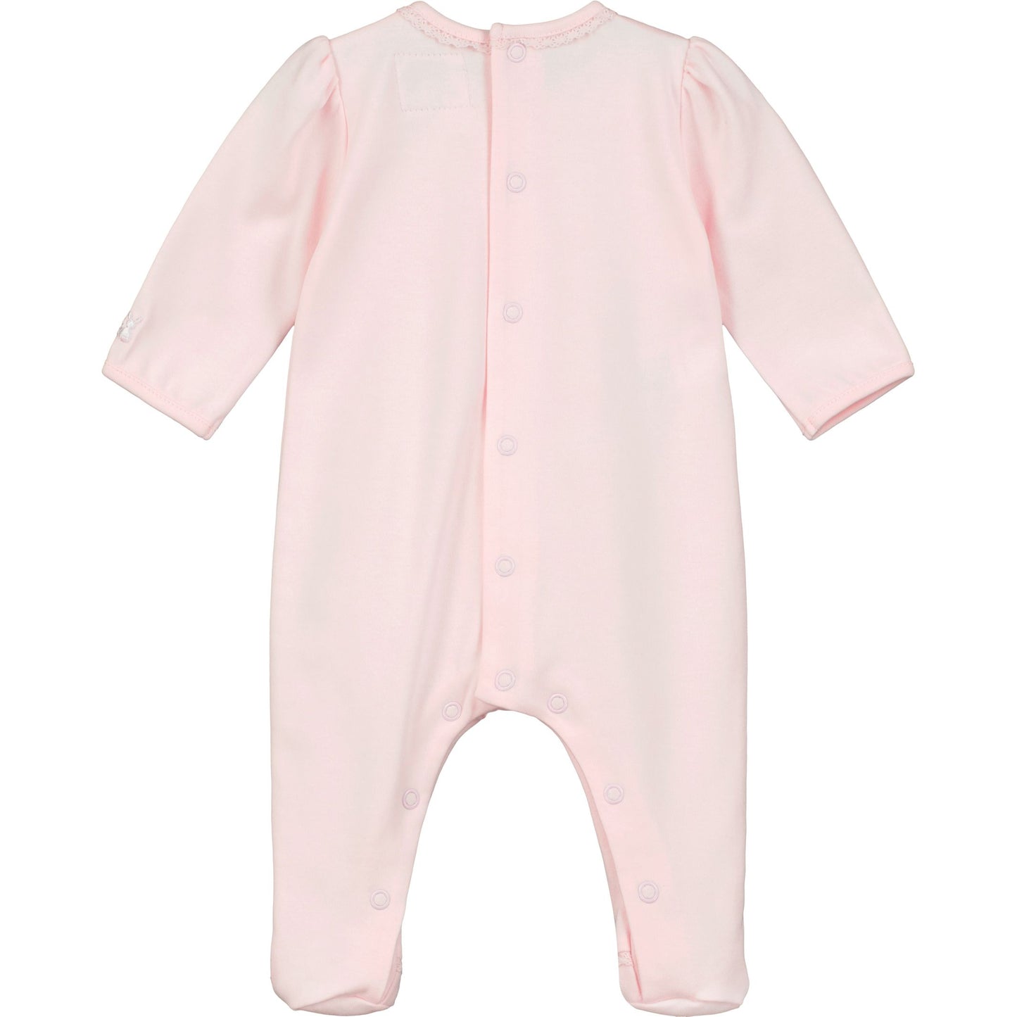 Emile et Rose, all in ones, Emile et Rose - Pink all in one with embroidered bow on front and hat