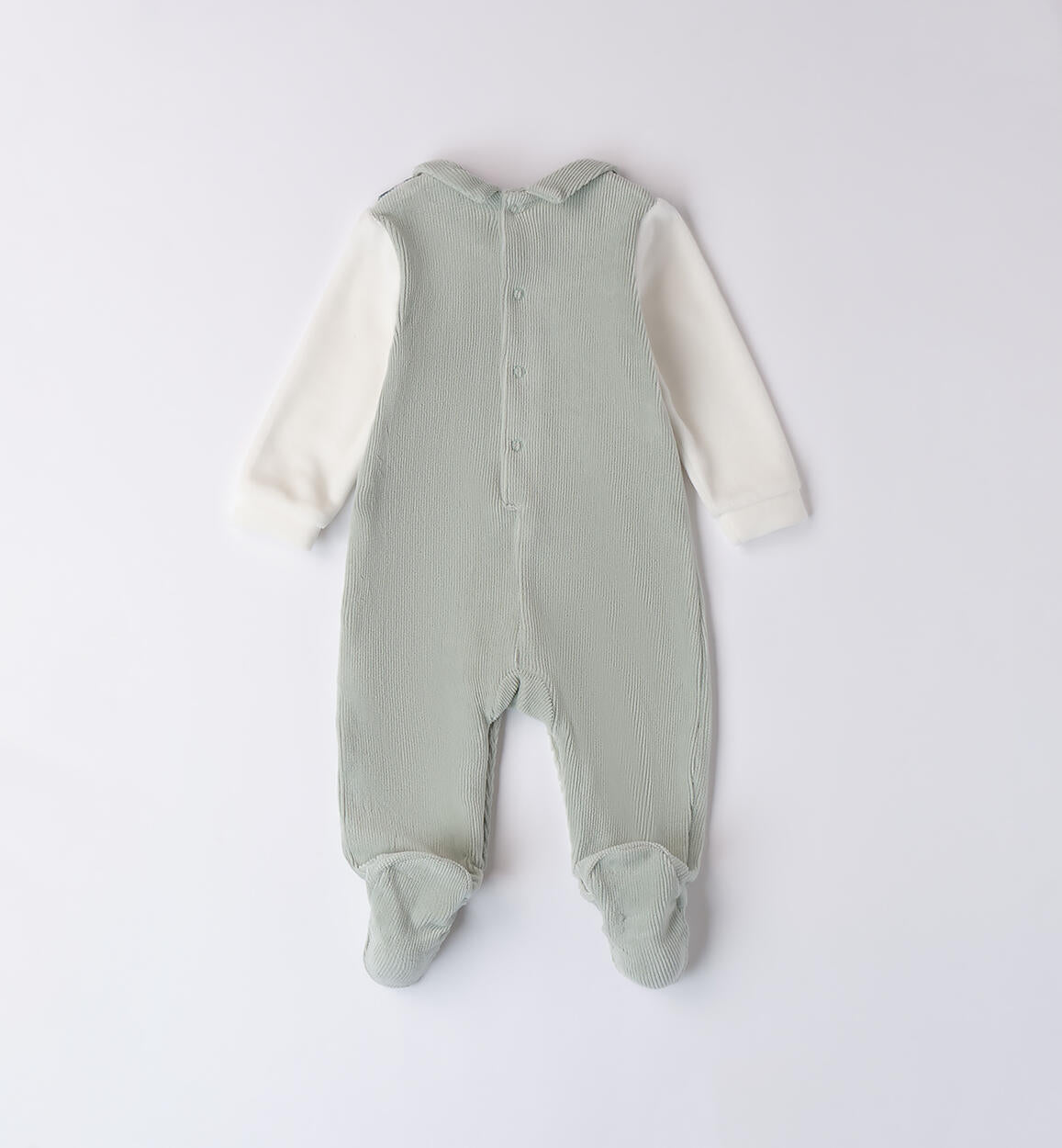 iDO, All in ones, iDO - Sage green velour All in one, mock dungaree