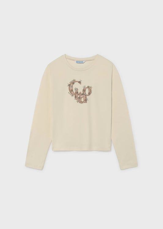 Mayoral - Cream Long Sleeve Ciao Top