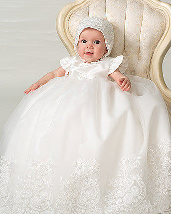 Sarah Louise, Christening gown, Sarah Louise - Silk Christening gown, ivory, 6 months 001144