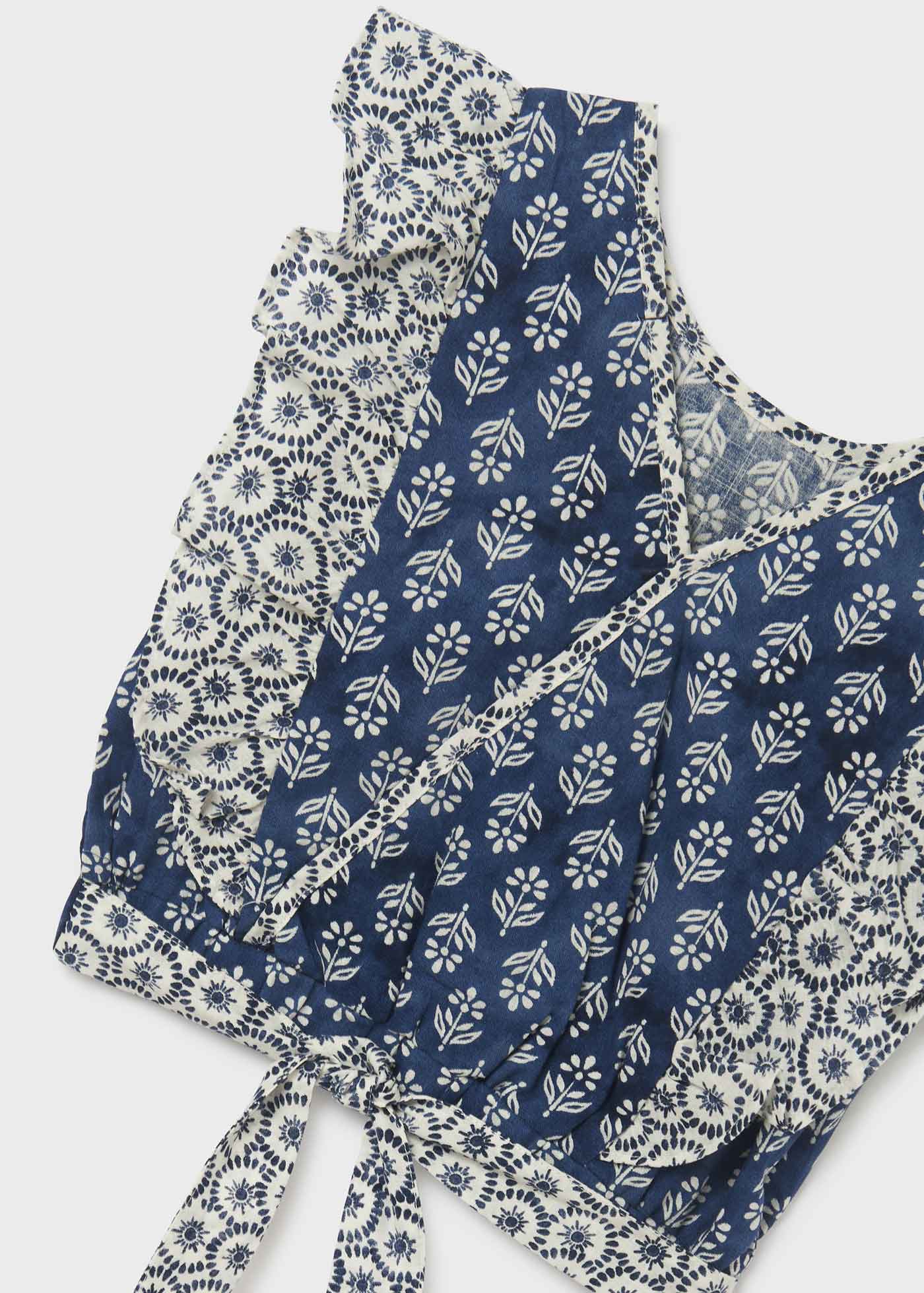 Mayoral, Tops, Mayoral - Blue and white ruffle top, 6196