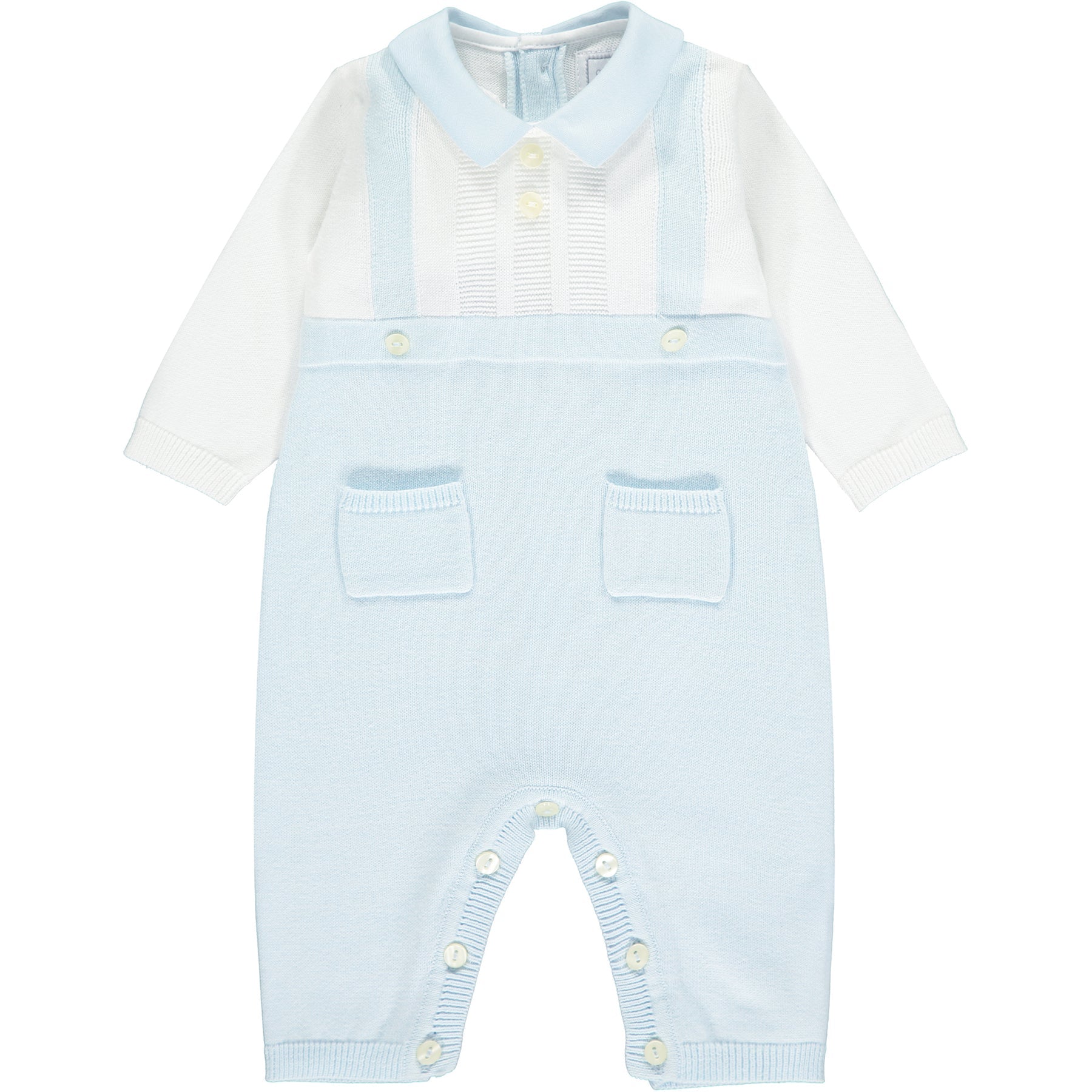 Emile et Rose, All in ones, Emile et Rose - Pale blue knit all in one, Cory