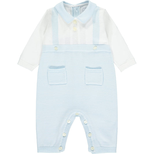 Emile et Rose, All in ones, Emile et Rose - Pale blue knit all in one, Cory