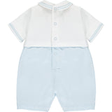 Emile et Rose - Baby boy pale blue  and white romper with hat, 7299 Wilson | Betty McKenzie