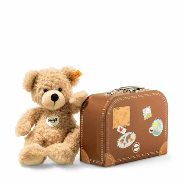 Steiff, Bear with case, Steiff - Fynn with suitcase 28cm