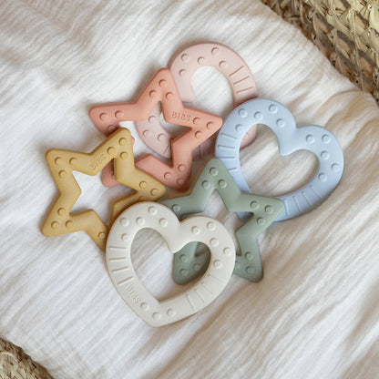 Bibs, teether, Bibs - Baby bitie teething toy heart, peach