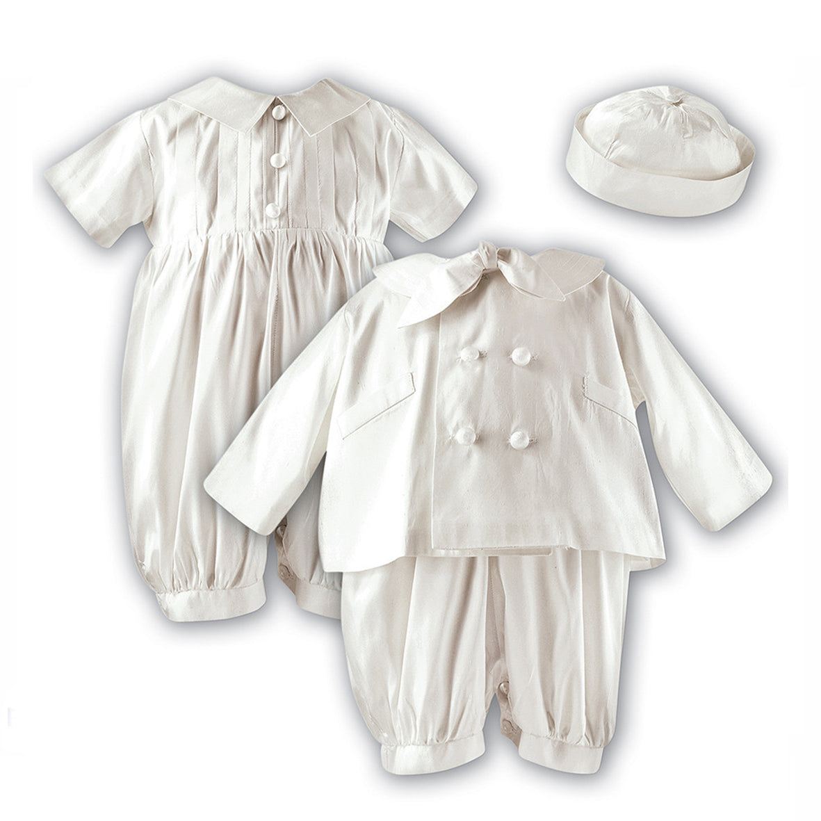 Sarah Louise, Christening, Sarah Louise - Boys Christening outfit, silk, ivory