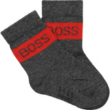 Boss - socks, grey marl / red, 2 pr pack J00096 | Betty McKenzie