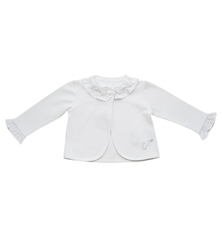 Little A, Cardigans, Little A - White jersey cardigan, GINA
