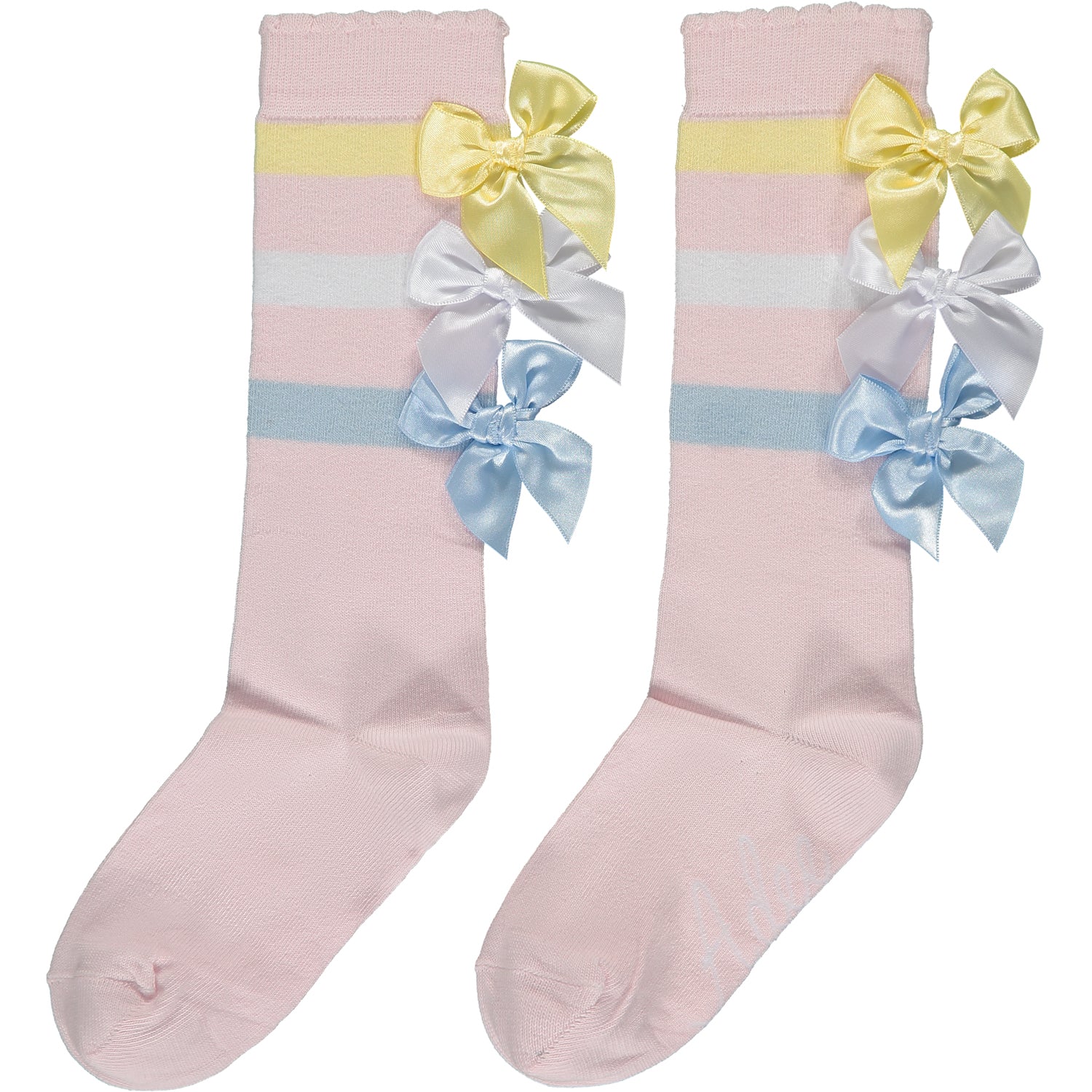 A'Dee, socks, Triple Bow Knee High Socks, Viola Jo