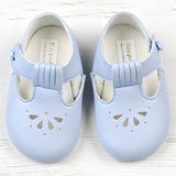 Early Days - Baby pram shoes, pale blue, B617 | Betty McKenzie