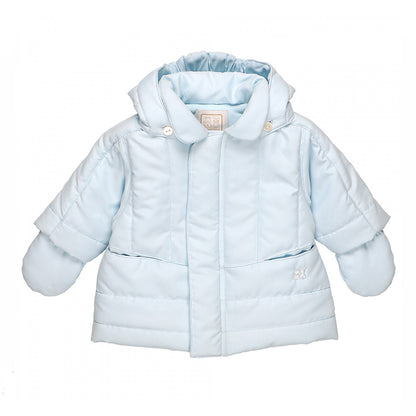 Emile et Rose, coat, Emile et Rose - Pale blue jacket with mitts, Neil