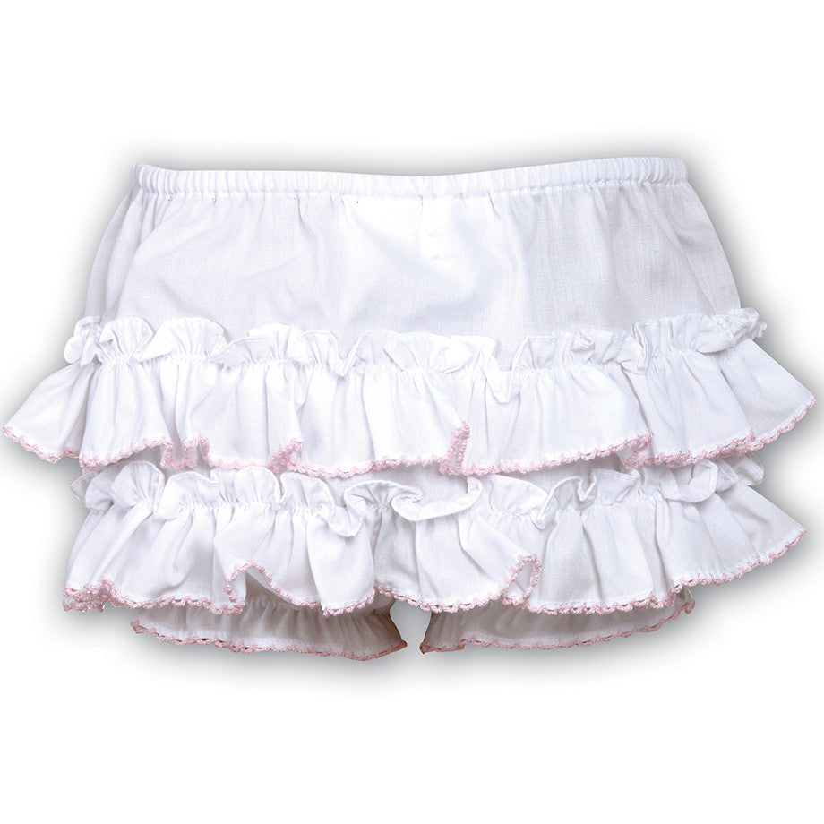 Sarah Louise, frilly pants, Sarah Louise - Frilly pants white/pink