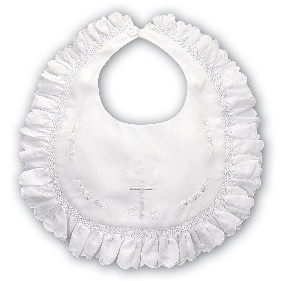 Sarah Louise, bib, Sarah Louise - frilly Christening bib