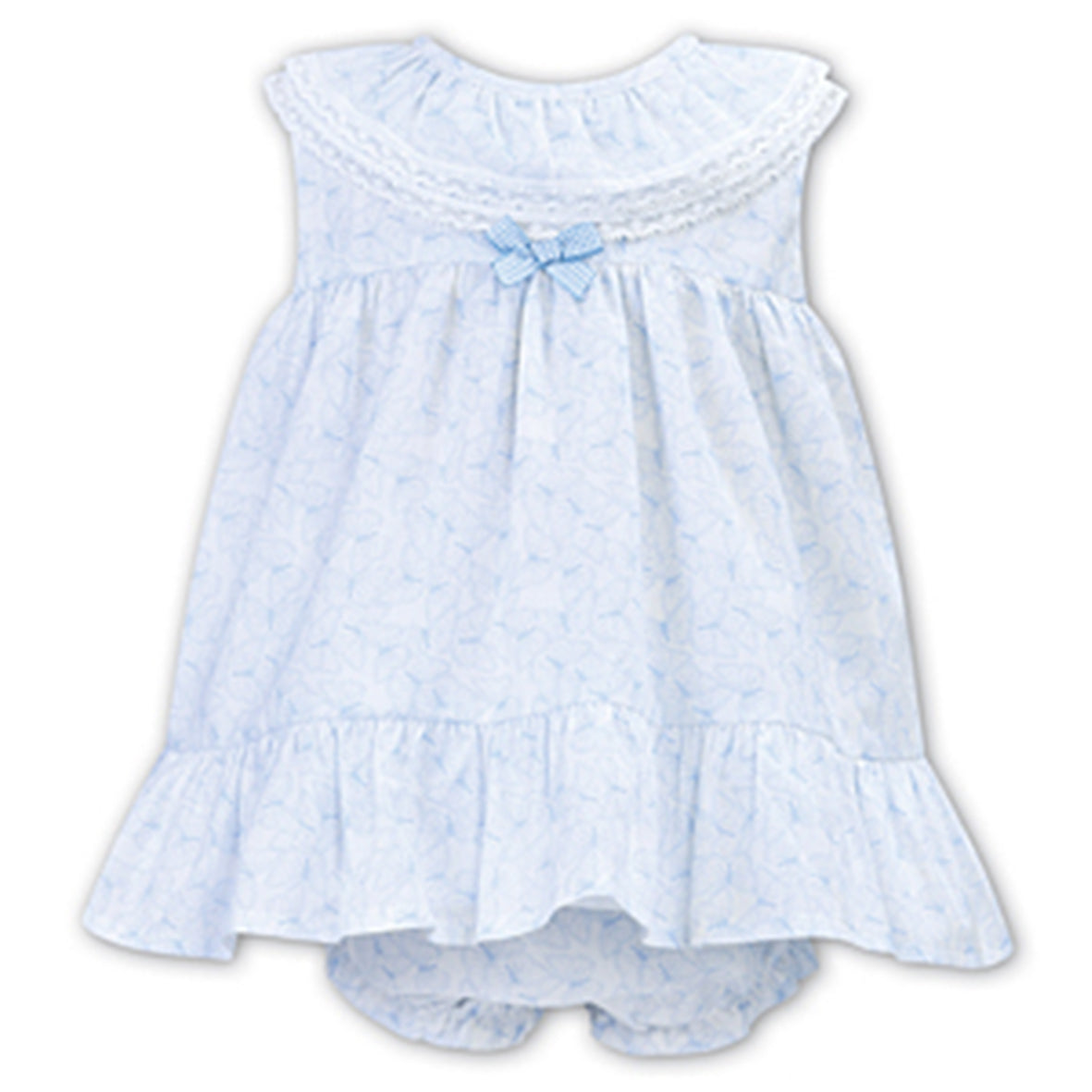 Sarah Louise, Dress, Sarah Louise - Pale blue and white A line sun dress with pants 012305