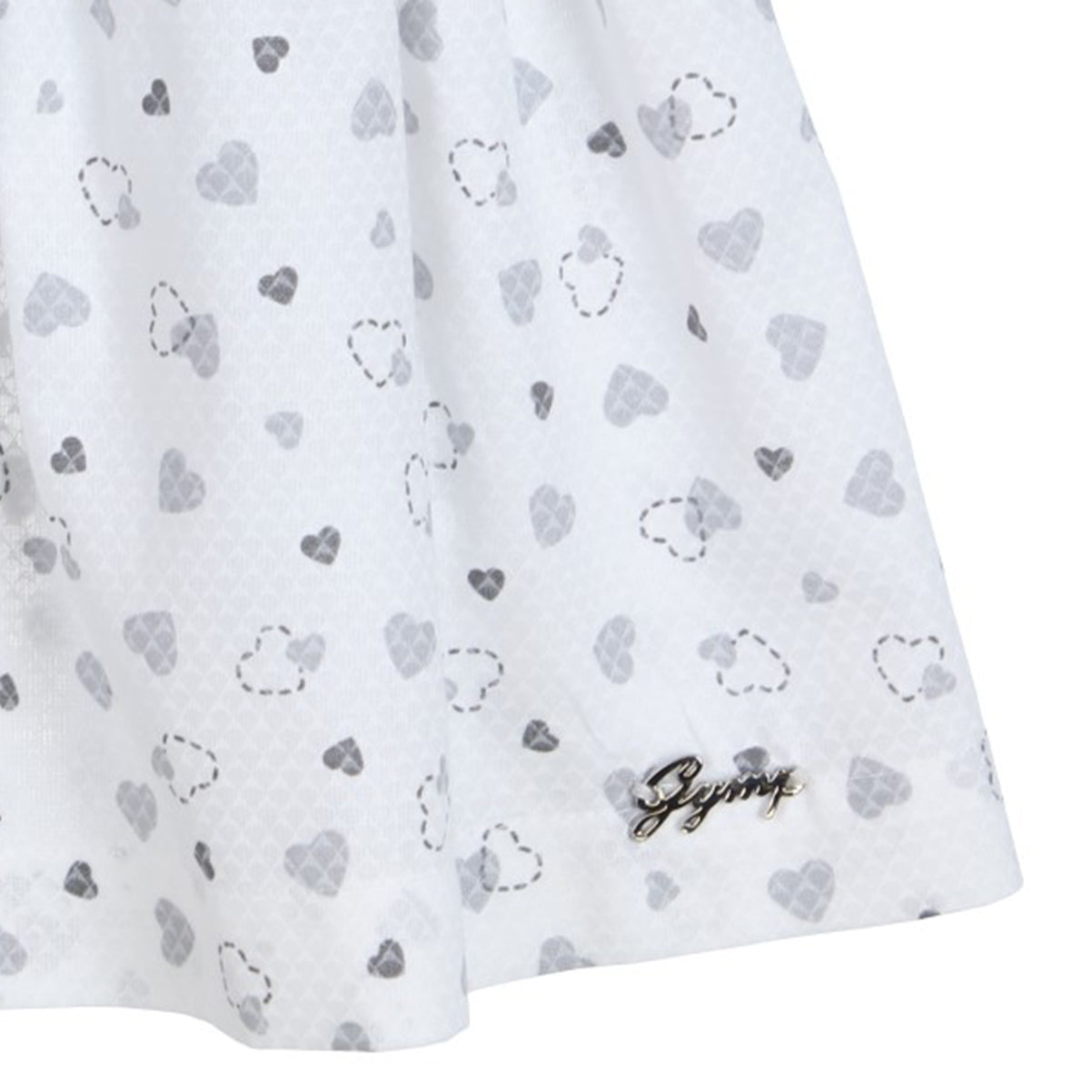 GYMP, Dress, GYMP - White dress, grey heart print