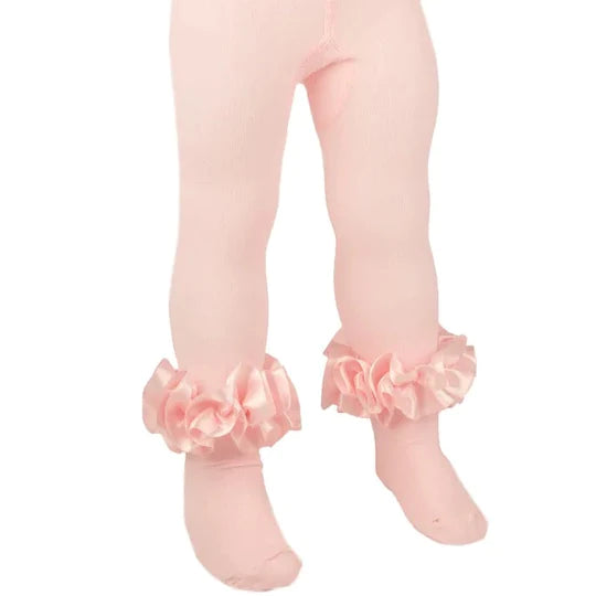 Caramelo Kids, Socks, Caramelo Kids - Pink tights with ruffle ankles