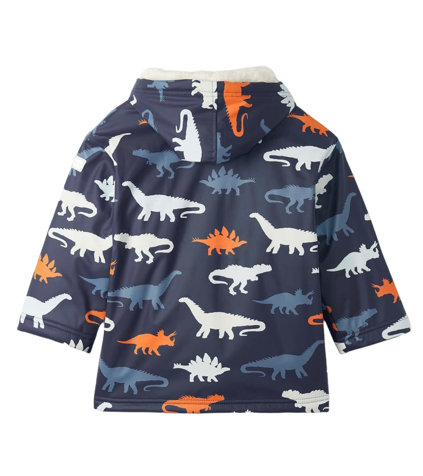 Hatley, raincoat, Hatley - Dino Silhouettes Colour Changing Sherpa Lined Raincoat