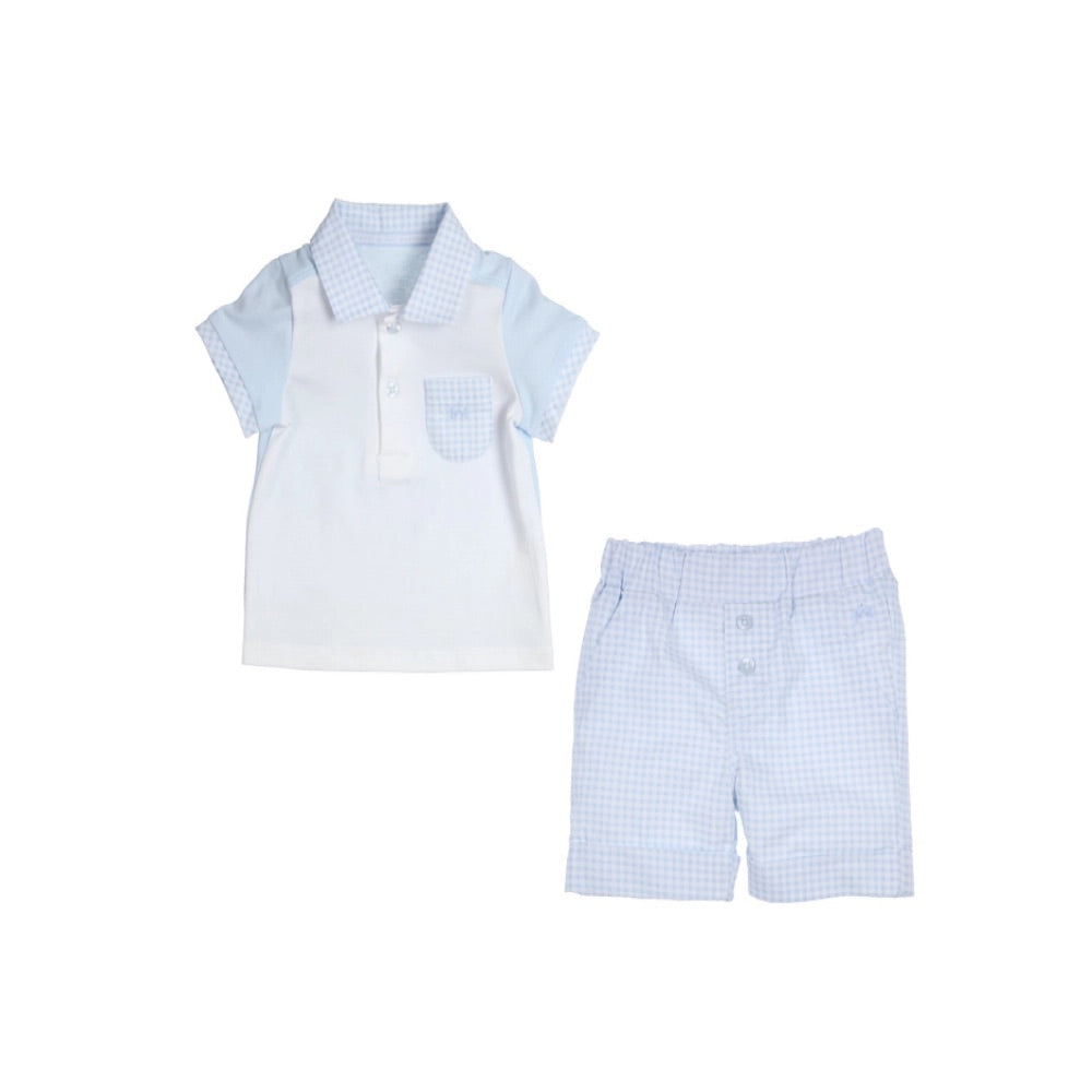 GYMP, Outfits, GYMP - blue/white 2 piece shorts set