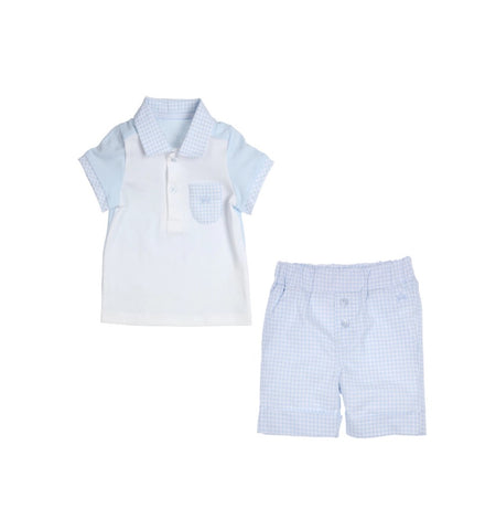 GYMP, Outfits, GYMP - blue/white 2 piece shorts set