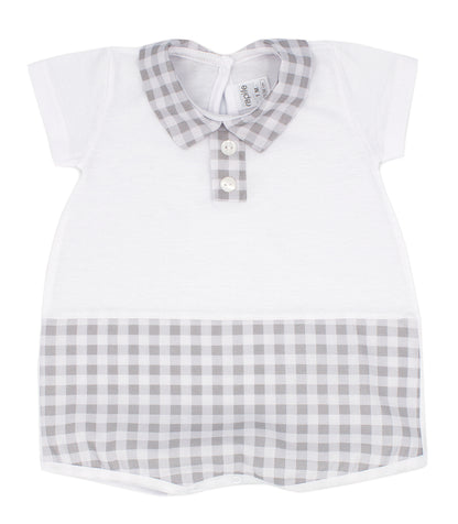 Rapife, rompers, Rapife - boys white and grey romper