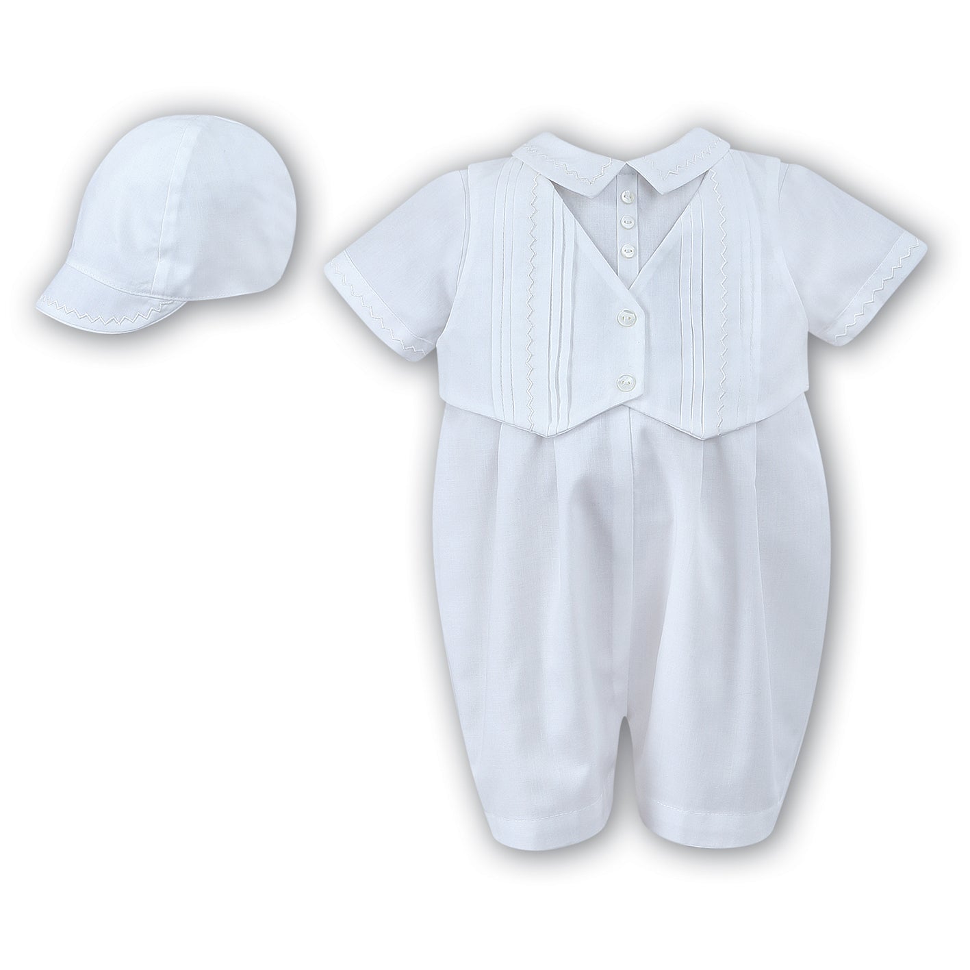 Sarah Louise, romper, Sarah Louise - Romper with hat, white 00221O