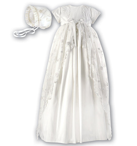 Sarah Louise  - Silk and Lace Christening gown 001133KS | Betty McKenzie