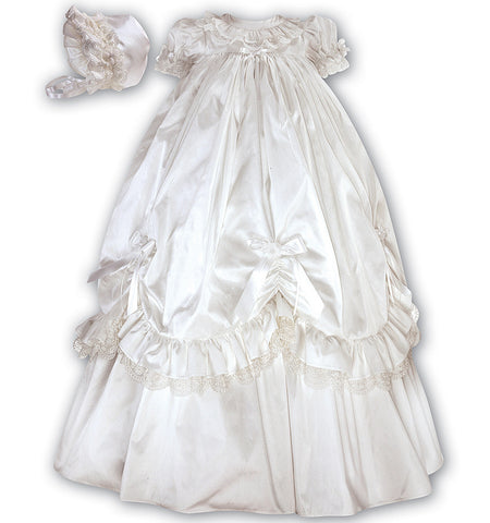Sarah Louise - Silk Christening gown, ivory, 6 months 001144 | Betty McKenzie