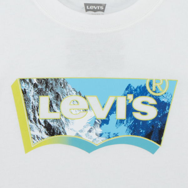 Levi's, T-Shirts, Levi's - White T-shirt, Mountain LEVIS branding printo